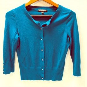 Express cardigan, 3/4 sleeve,  jewel buttons